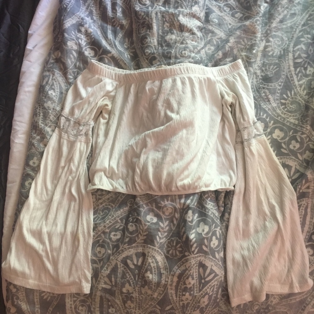 White hippie crop top